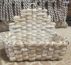 tiny handmade hanging basket 3 1/2″T x 4″x 2 1/8″ collectable unique