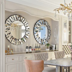 Round Wall Mirror for Living Room Large Elegant Mirror HD Art Decorative Mirror