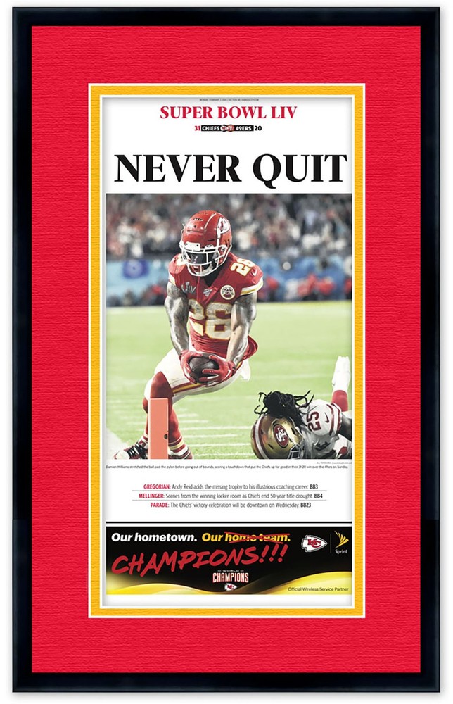11×22 Newspaper Frame With Red and Gold Double Mats