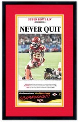11×22 Newspaper Frame With Red and Gold Double Mats