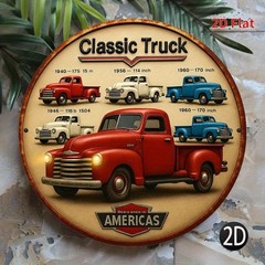 Classic American Truck Metal Sign Vintage Retro Garage Man Cave Wall Decor Art