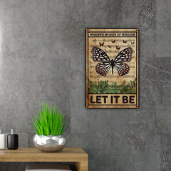 QIONGQI Let It Be the Beatles Metal Tin Sign Wall Decor Retro Whisper Words of W