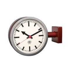Dulton Double Face Clock 170D2 Matte Brick Raw Two Sided Wall Clock YR-0643MBC