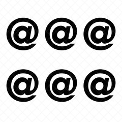 Set of 6 – «AT» @ Sign Vinyl Decals | @ AT Symbol Stickers