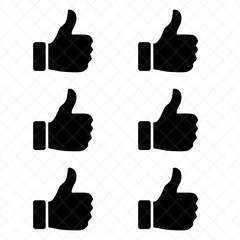 Set of 6 – Thumbs Up Vinyl Decals | Thumbs UP Symbol Stickers