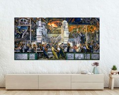Diego Rivera, Detroit Industry, South Wall, Narrow Horizontal Wall Art Large Art