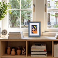 Versatile Blue 8×10 Frame with Removable Mat for Vertical or Horizontal Display