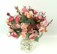 21pc/Bunch Artificial Rose Flowers Bouquet Wedding Party Home Decor Little Rose