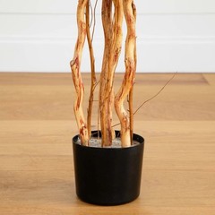 4’ Artificial Hibiscus Flowering Tree in Black Pot Planter, Red/Green Decor