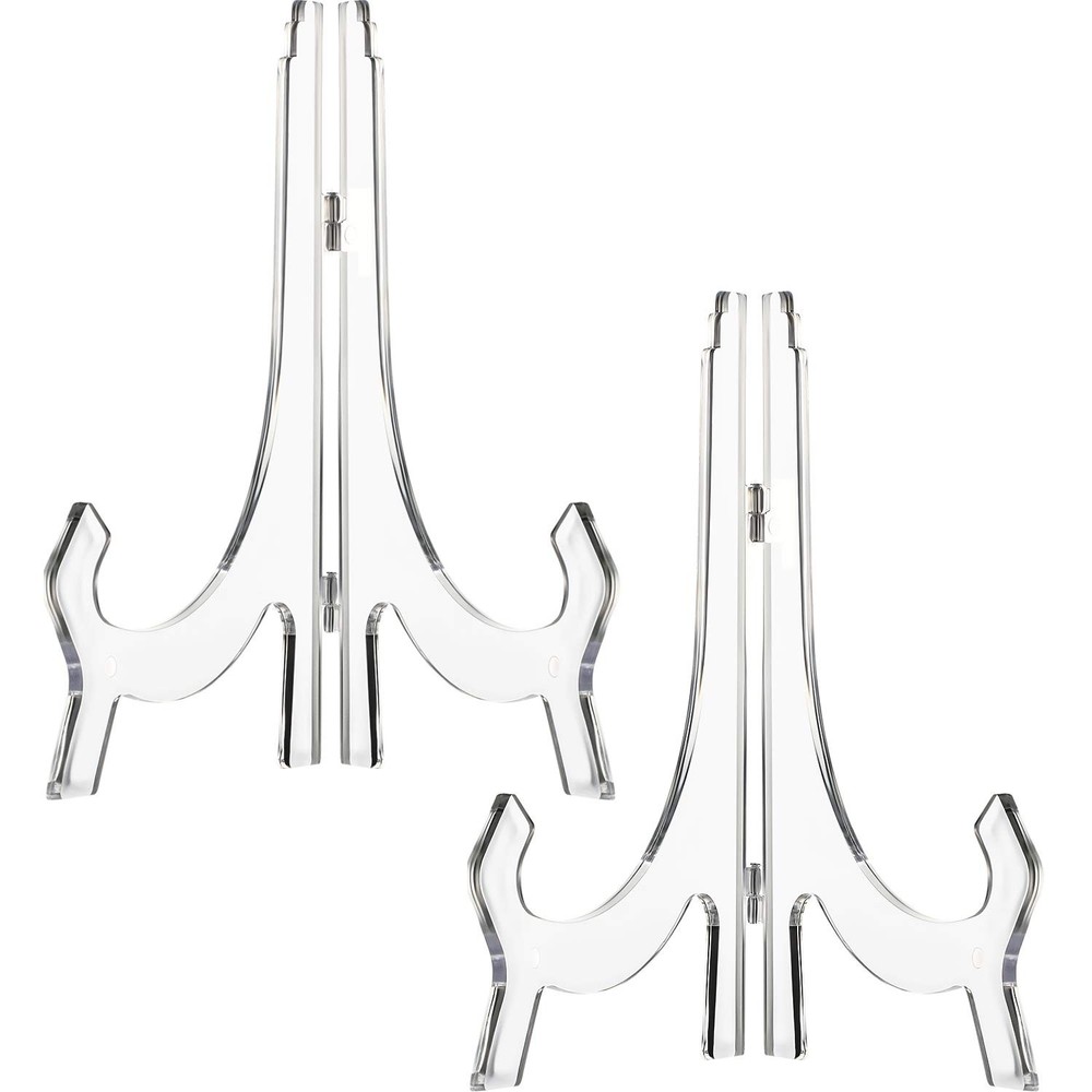 Acrylic Display Stands, 2 Pack Plate Holders, 9.8in Wedding Decor, Clear