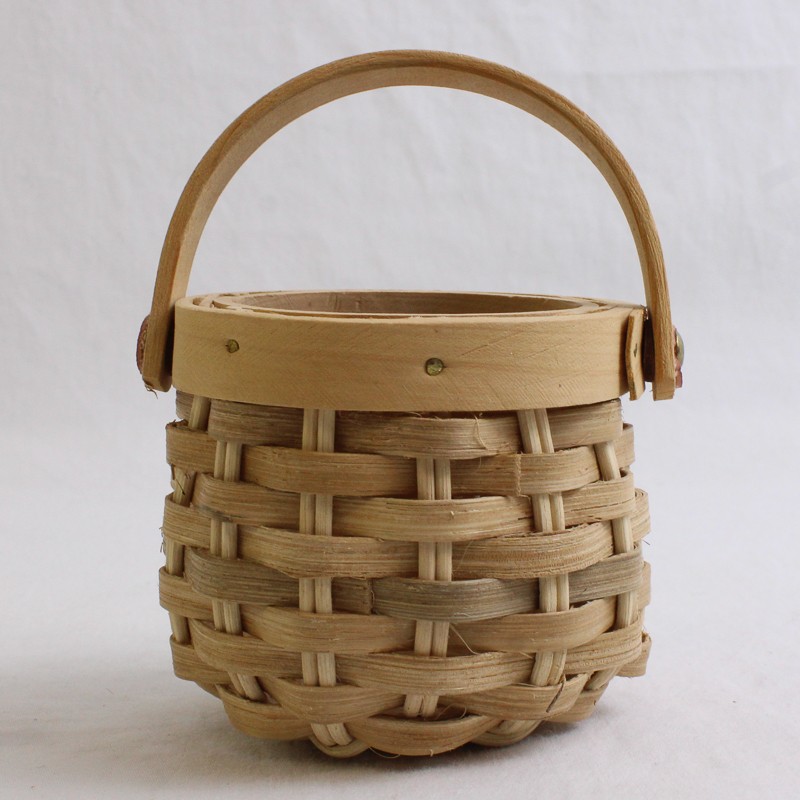 Handmade Solid Beige Color Mini/Small Oval Woven Baskets 2.25″ x 3.25″ x 3.25″