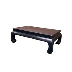 Dark Brown Black Curve Legs Rectangular Kang Low Coffee Table Stand GB255