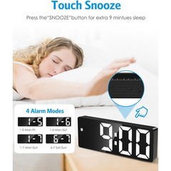 Digital Alarm Clock, Version] LED Clock for Bedroom, Electronic Desktop Clock