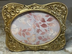 Oval Picture Frame 5X7 Gold Floral Design Vertical Or Horizontal Rachel Zoe New
