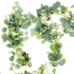 Artificial Eucalyptus Wreath Leaf Vine Garland for Table Wall Hanging