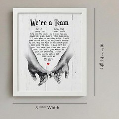 We’Re a Team Wedding Vows Wall Art Decor – Inspirational Love & Marriage Quote P