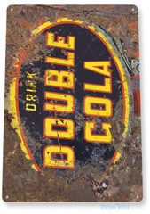 TIN SIGN Double Cola Rustic Rust Soda Bar Sign Shop Store Kitchen A055