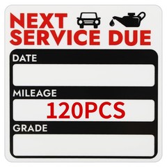 120 Pcs 2×2 Inches Oil Change Stickers, Next Service Due Sticker for Windshie…