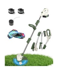 Cordless String Trimmer Battery Powered, 21V 2-in-1 Weed Wacker and Edger wit…