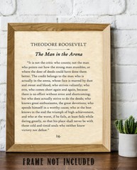 Theodore Roosevelt – The Man In The Arena – 11×14 Unframed Typography Book Page