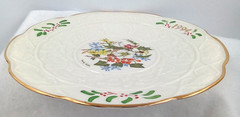 Donegal Plate Parian China 630 Gold Trim White Christmas 1994 Ireland Belleek