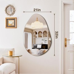 Fictor Irregular Asymmetrical Wall Mirror 32 X 21 Modern Decorative Mirror For