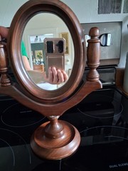 Vintage solid walnut vanity mirror cottage shabby farmhouse beautiful