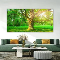 Landscape Tree Sunshine Poster Canvas Painting Canvas Wall Art Mural Prints Art