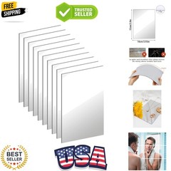 10Pcs Acrylic Mirror Tiles for Wall Decor, 4» x 6» x 0.07» Rectangular Wal…