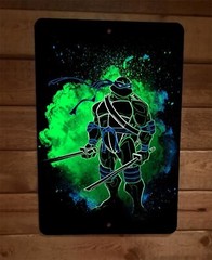 Blue Ninja Turtle Leonardo Cloud and Swords TMNT 8×12 Metal Wall Sign Poster