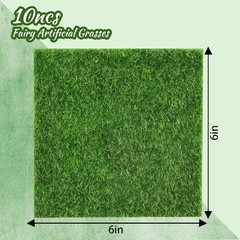 Versatile 10-Pc Set of 6×6 Inch Artificial Grass for Dollhouses & DIY Projects