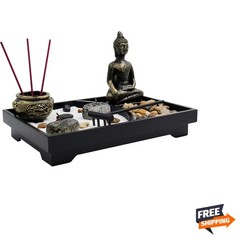 Zen Garden Polyresin 9x6x7 Peaceful Meditation Set Tranquility Gift