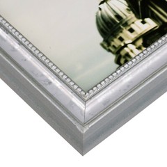 Craig Frames Stratton, .75″ Beaded Aged Silver Wood Picture Frame With a Mat