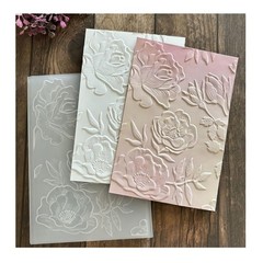 Qoiseys 3D Cherry Blossom Rose Plastic Embossing 4.3 inches x 6.3 inches, 02