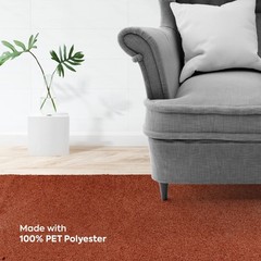 Ambiant Pet Friendly Solid Color Area Rugs Rust – 3′ x 5′ Rectangle, Indoor, …