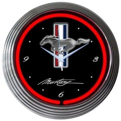Neonetics 8MUSTANG Ford Mustang Car Garage 15 Inches Neon Clock