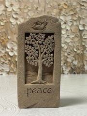 Peace Tree Stone Garden Plaque – Beige