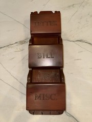 Vintage Milbern Wooden 3-Slot Letter Mail Holder Rack Organizer 17×4.5×2