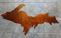 Upper Peninsula of Michigan Plasma Cut Metal Wall Art 36″ x 19″ Copper Finish