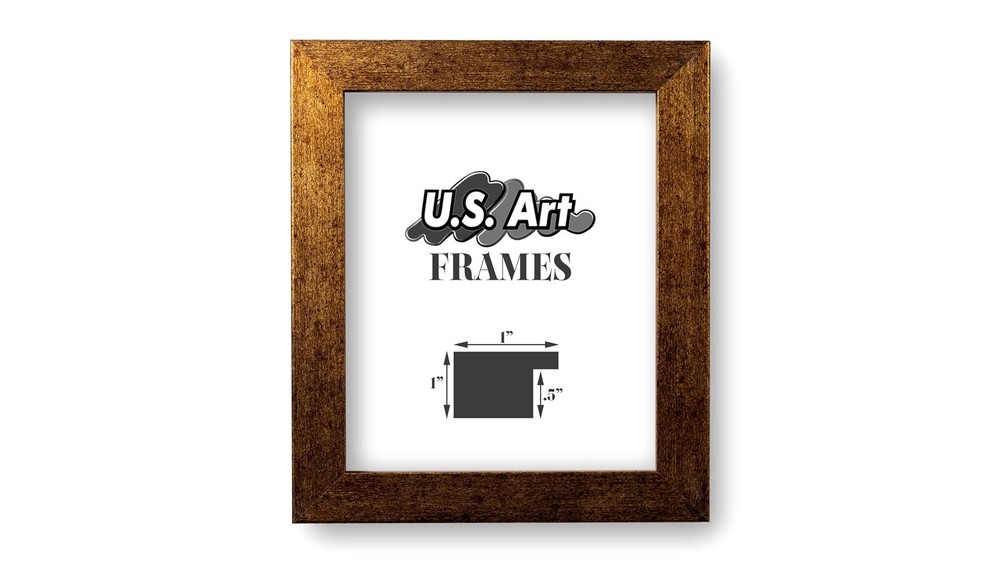 US Art 1″ Flat Brushed Copper MDF Wall Decor Picture Poster Frame, CS1