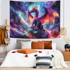Purple Dragon Tapestry, Gothic Medieval Fantasy Animals Cool Dragon Tapestry …