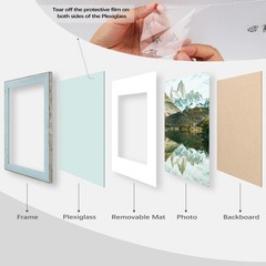 3 Pack 9×12 Blue Picture Frame for 6×8 Photo Wall Mount Gallery Display Decor