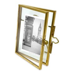 2×3, Antique Gold, Vintage Style Brass and Glass, Metal, Floating Desk Photo …