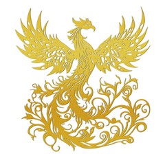 Gold Phoenix Wall Art Metal Rising Statue Living Room Decor 12×11 Inch