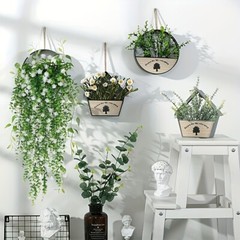 4Pcs Artificial Hanging Plants Fake Boston Ferns Wall Home Garden Outdoor Decor