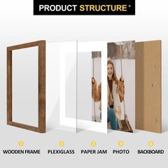 TOFOREVO Picture Frames 8×10 Set of 2 Rustic Wood Grain Photo Frame for Galle…
