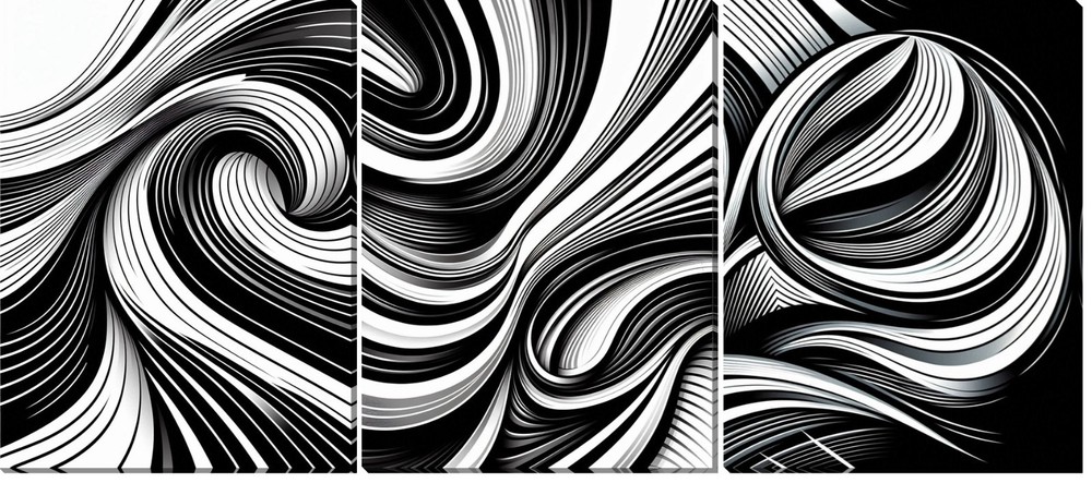 Canvas Wall Art 3 Piece 12″ x 16″ Contemporary Design, Wood Frame Built-in Hook