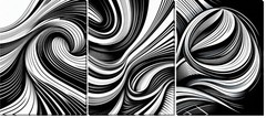 Canvas Wall Art 3 Piece 12″ x 16″ Contemporary Design, Wood Frame Built-in Hook