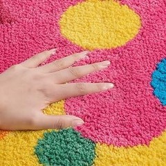 Flower Bath Mat, Cute Funny Colorful Bathroom Rugs Microfiber Absorbent Non Slip