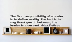 Max DePree Leadership Quote | Inspirational Vinyl Wall Decal | 22″x7″ [Q235]